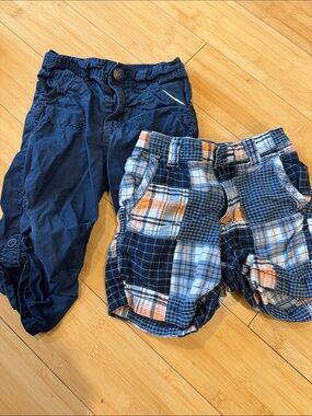 LIKE NEW! BUNDLE! 2 PAIRS! Old Navy Kids Toddler Plaid Shorts Sz 12-18 M